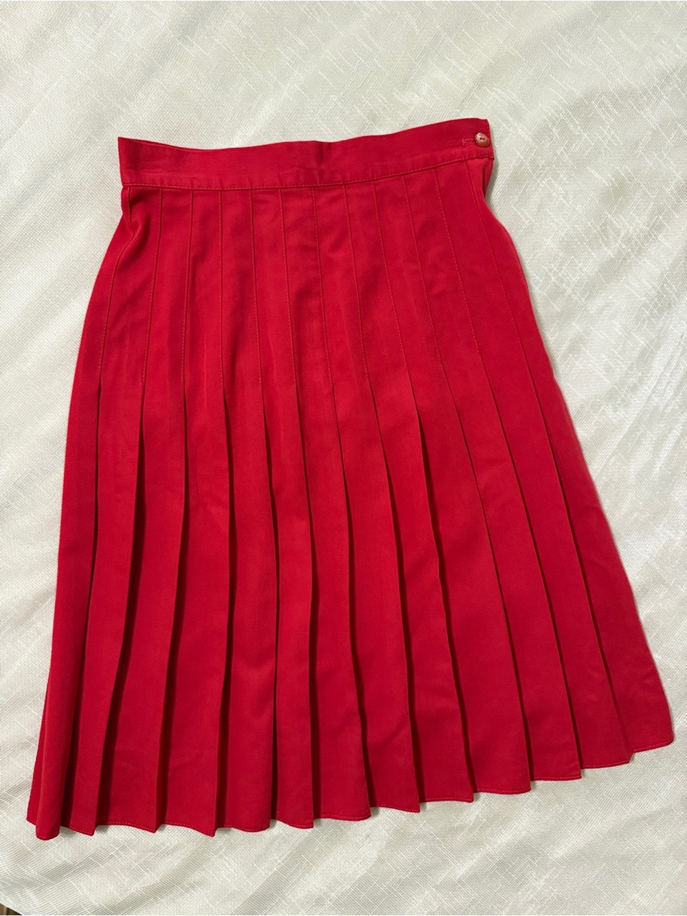 VNTG St Michael Red Pleated Midi Skirt - Made in UK - Dark Academia Preppy - Picture 6 of 11